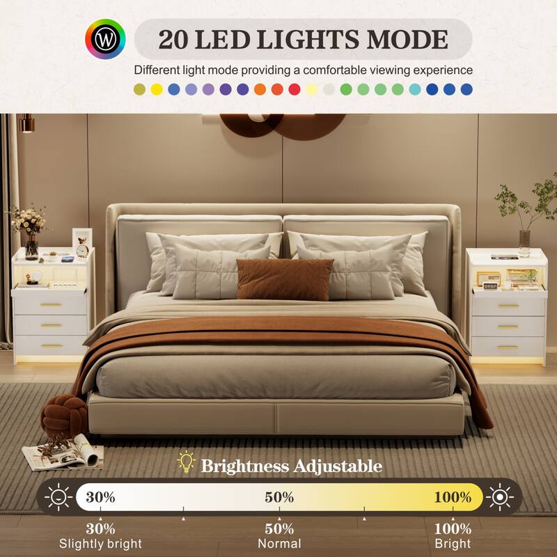 3 Drawer Nightstand With Light