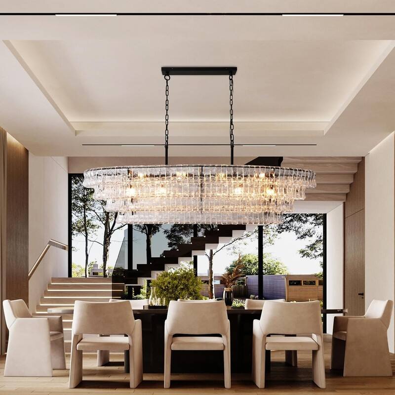 KAYLA 36 in. 6-Lights Gold Crystal Drum Chandelier