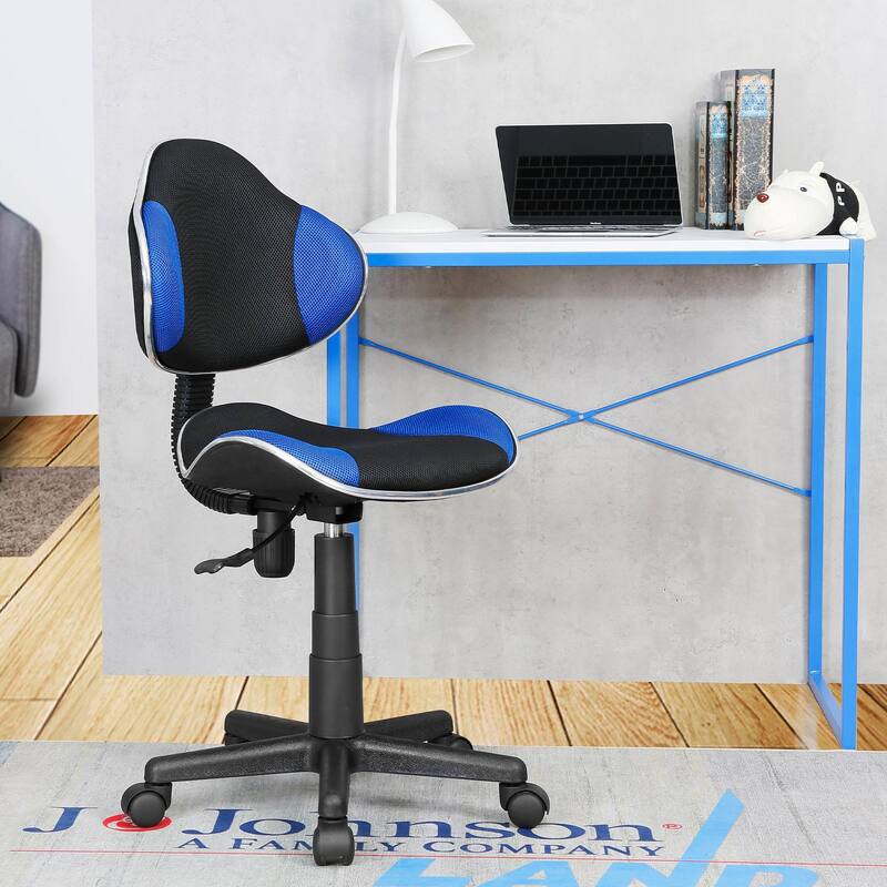 JJS Ergonomic Mesh Office Chair Adjustable Lumbar Support Computer Desk Chair - Black blue