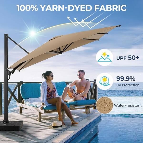 10' patio table umbrella 10 FT Patio Umbrella 2-Tiers Scalloped Outdoor Table Market Umbrella - Bed  Bath & Beyond