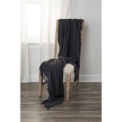Rizzy Home Knitted Solid Color Throw, 50"X60"