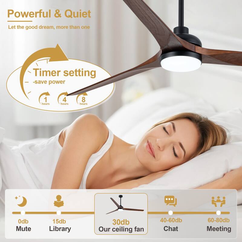 Cusp Barn 72" Outdoor/Indoor Large Black Ceiling Fan with Lights and Remote, Farmhouse Reversible DC Motor Wood Ceiling Fan