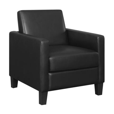 PU Upholstered Accent Chair with Track Arms in Black