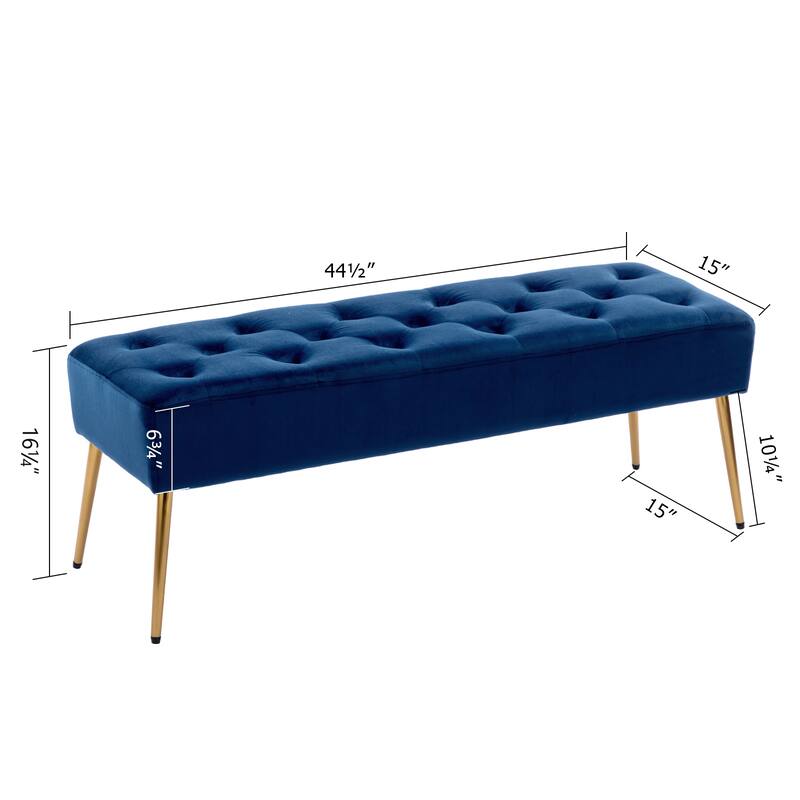 Modern 44" Length Button Tufted Bench