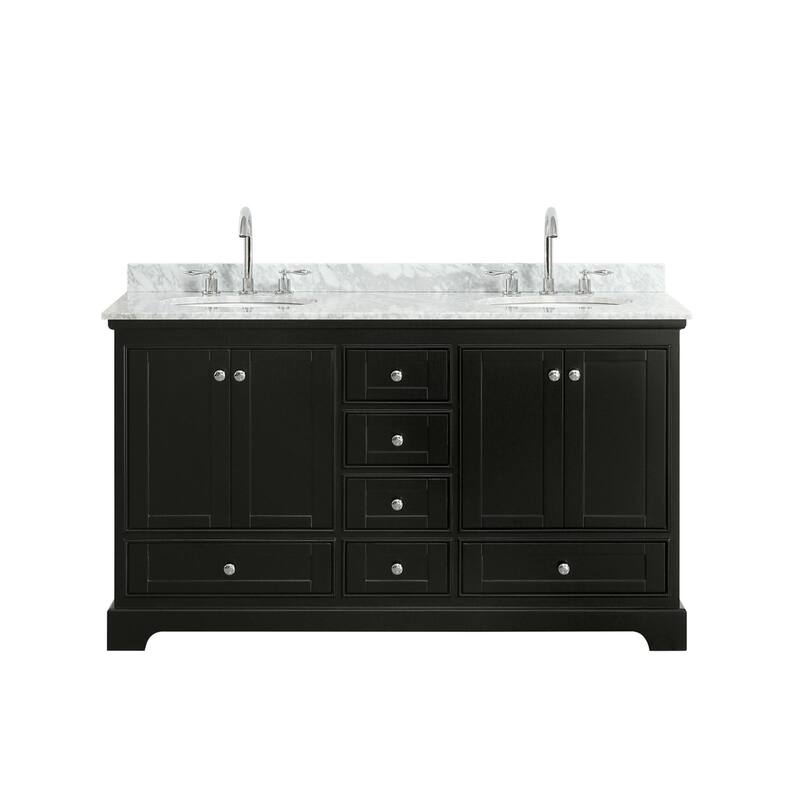 Wyndham Collection Deborah 60" Free Standing Double Vanity Set with