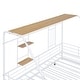 preview thumbnail 36 of 49, Sturdy Metal House Bed with Built-in Shelf & Grid, Semi-Enclosed Design for Better Sleep & Play, No Box Spring Required