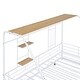 preview thumbnail 12 of 12, Twin Size Metal House Bed with Trundle, Built-in Shelf and Grid, White