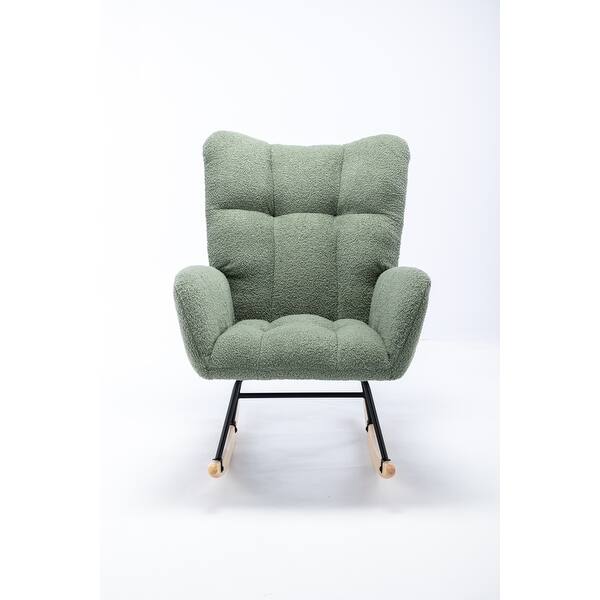 Teddy Green Velvet Recliners Lounge Wingback Glider Rocker Bed Bath