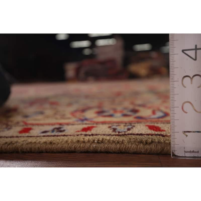 All-Over Brown Oushak Oriental Area Rug Hand-Knotted Wool Carpet - 7'11"x 9'10"