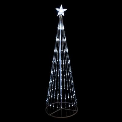 LED Lighted Multi-Function Show Cone Outdoor Christmas Tree - 12' - Pure White