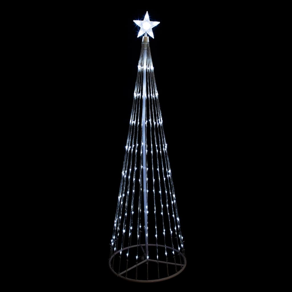 LED Lighted Multi-Function Show Cone Outdoor Christmas Tree - 12' - Pure White