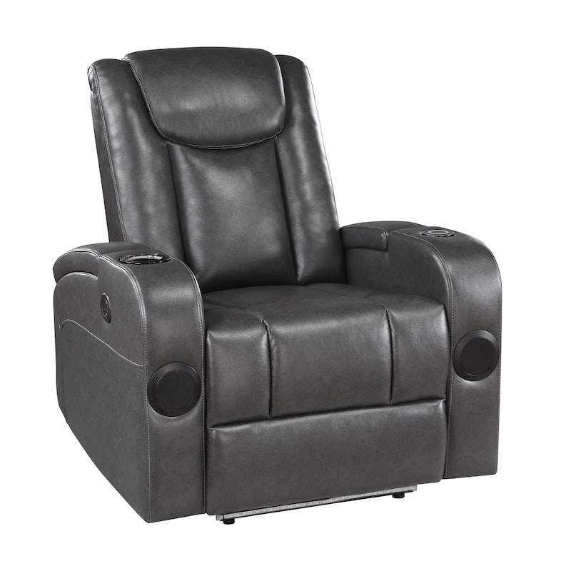 Richmond Faux Leather Power Reclining Chair - Grey