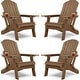 preview thumbnail 24 of 78, WINSOON All Weather HIPS Folding Adirondack Chair with Ottoman, 5-Gear Adjustable Backrest and Retractable Ottoman Set of 4