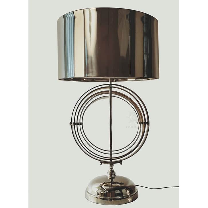Aluminum Table Lamp - 17" Wide Opulence Design - Bedside Night Light for Bedroom Decor