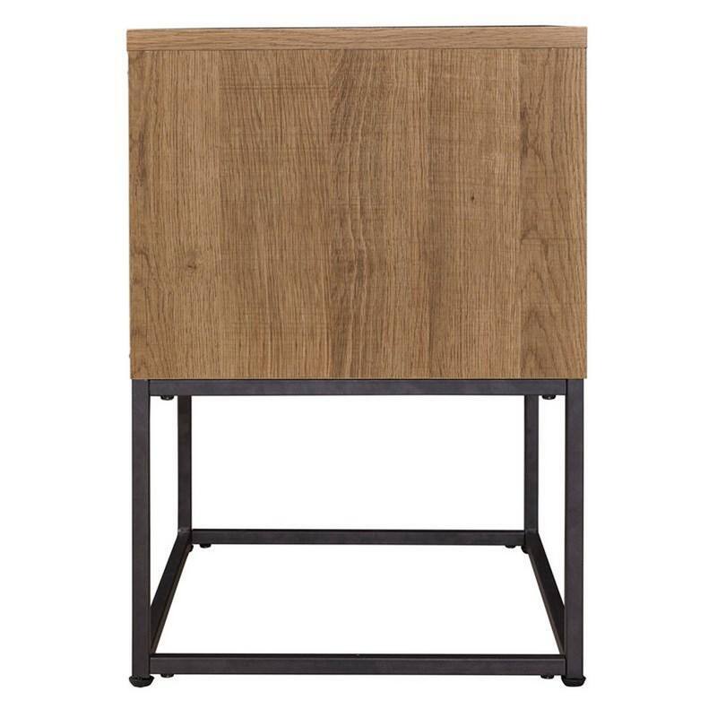 Brown/Black 1 Drawer 20.13 in. W Nightstand with Sturdy Hardware and Ample Storage