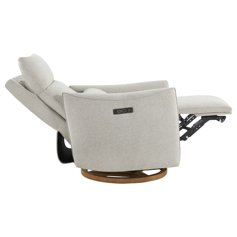 Spruce & Spring Power Swivel Recliner Chair Dual-Motor Nursery Glider with Lumber Pillow