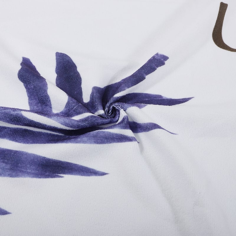 1pcs Soft Absorbent Beach Towel Classic Design for Beach White Purple 55"x28"