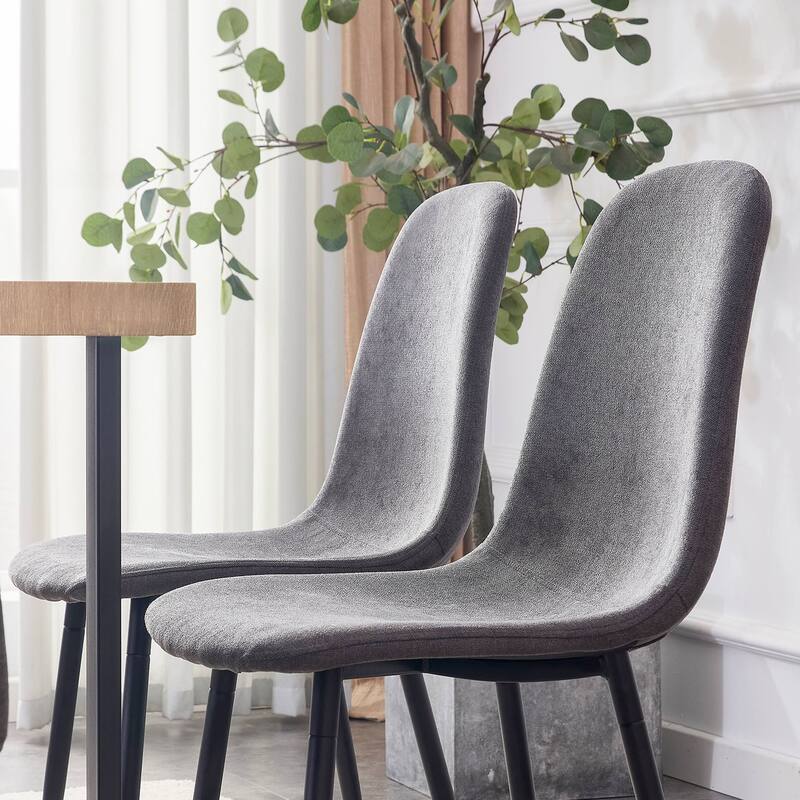 Velvet Dining Chairs Set of 4 Arc Accent Chair Dark Gray Side Chair