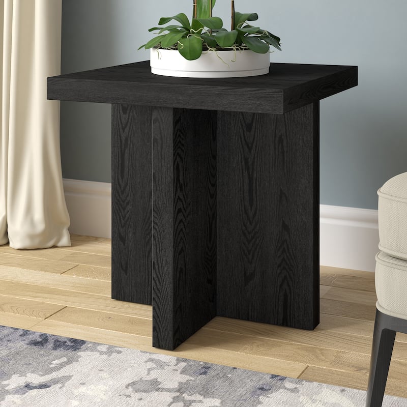 Elna 22" Wide Rectangular Side Table - 22" Wide - Black Grain