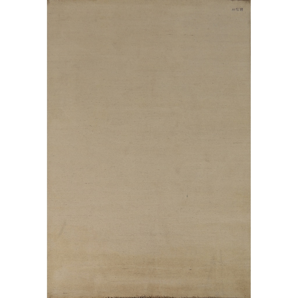 Modern Gabbeh Oriental Area Rug Handmade Solid Wool Carpet - 6'2"x 8'2"