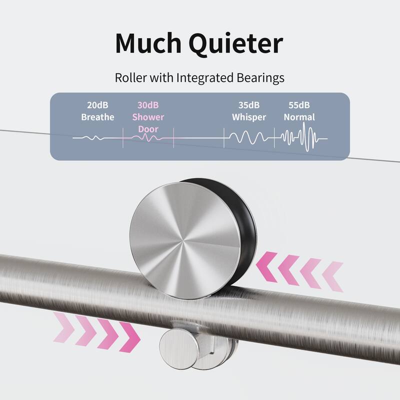 56-60" W x 74" H Frameless Single Sliding Shower Door, 8mm Tempered Glass, Soft-Close Panel, Reversible Install - 60x74"