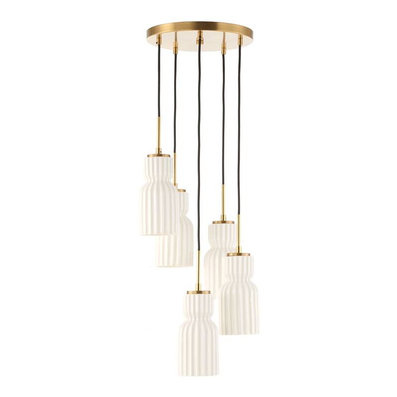 Uttermost Vanier 5 Light Cluster Pendant - 14"W x 14"D x 9.625"H
