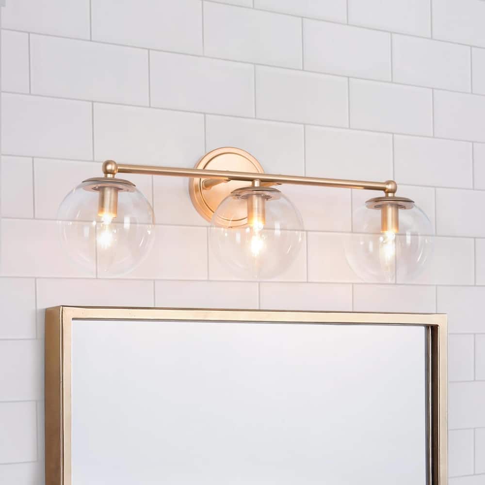 Mid-century Modern Gold Bathroom Vanity Lights French Country Glass Globe Wall Sconce