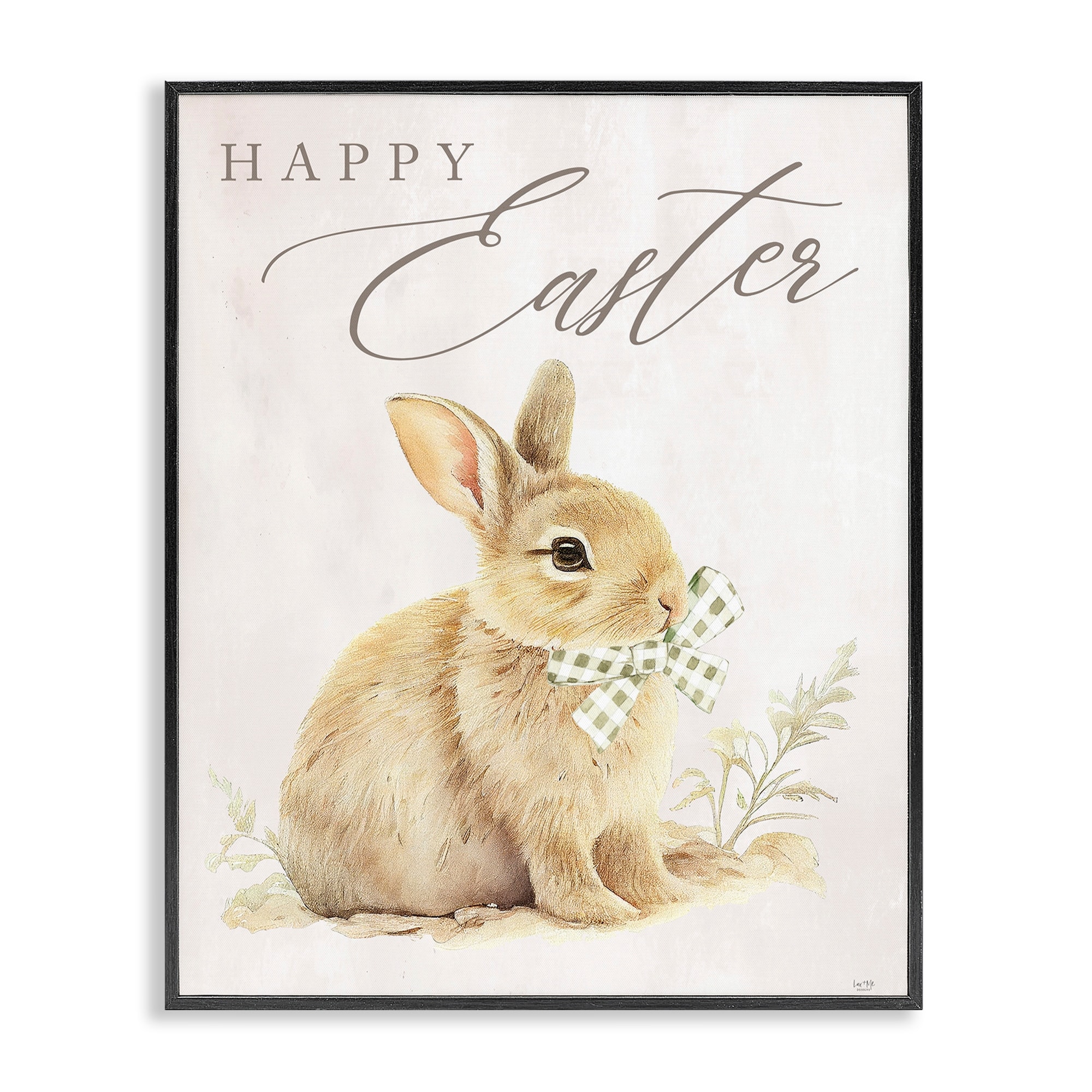 Stupell Vintage Happy Easter Bunny Framed Giclee Art Design By Lux + Me Designs