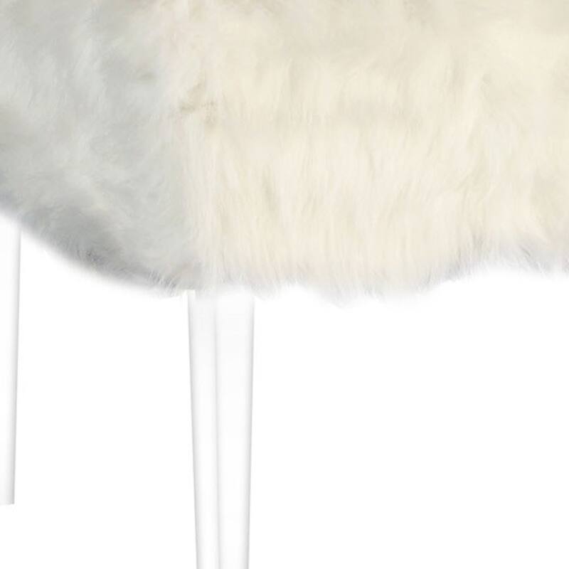 HomeRoots 42" Gray and Clear Upholstered Faux Fur Bench with Flip top