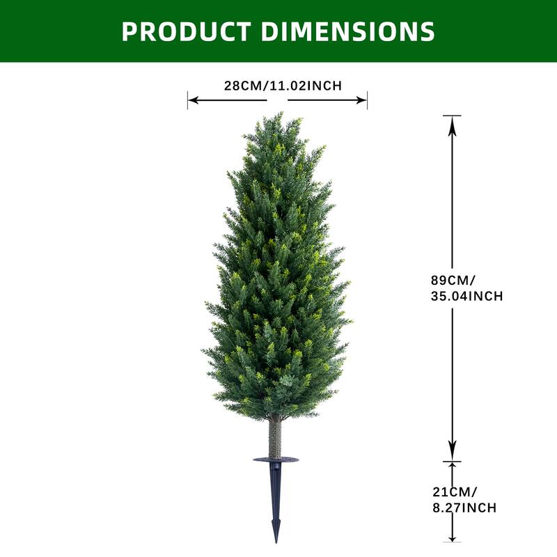 Artificial Cedar Topiary Trees with Ground Spike for Outdoor,Fake Topiary Ball Trees Artificial Plant Brush for Indoor