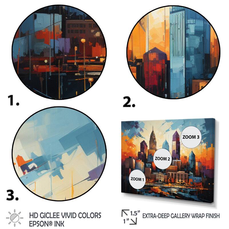 Designart "City Charlotte Collage IV" Charlotte Framed Canvas Prints