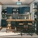 preview thumbnail 5 of 12, River of Goods Anna Metal and Blue Tiffany-Style Stained Glass Bowl Shade 13-Inch Semi-Flushmount Ceiling Light