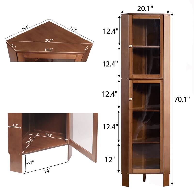 Wooden Cabinet with Doors and Shelves
