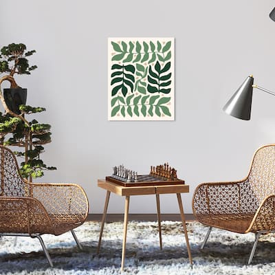 Wynwood Studio Canvas Floral and Botanical Leaf Vines with Glitter I Green Glam Wall Art Canvas Print