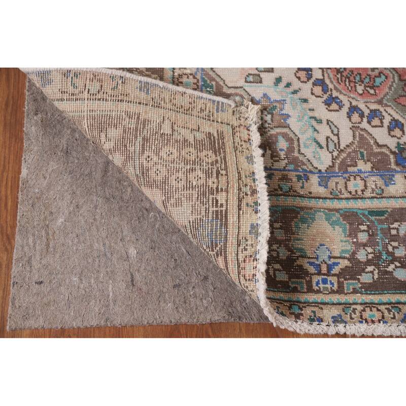 Handmade Tabriz Persian Vintage Area Rug Living Room Wool Carpet - 6'5" x 9'10"
