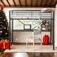 preview thumbnail 2 of 14, Twin Metal Loft Bed with Desk,Power Outlet and LED Lighted