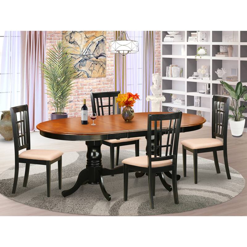 East West Furniture Dining Furniture Set Includes an Oval Table with Butterfly Leaf and Dining Chairs (Chair Seat Type Options)
