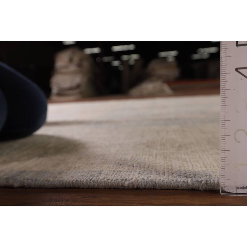 Earth Tone Oushak Vegetable Dye Area Rug Hand-Knotted Wool Carpet - 6'9" x 8'3"