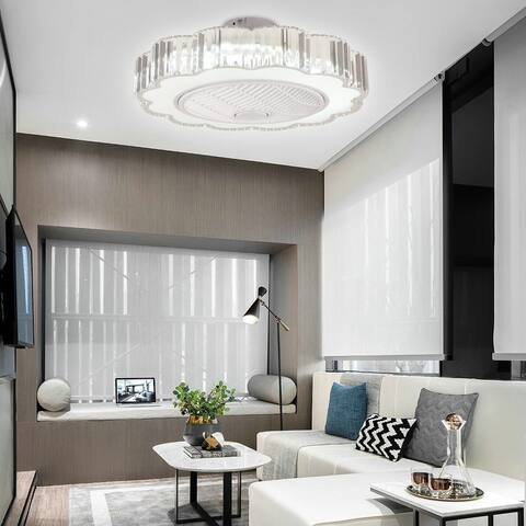 23in Enclosed Low Profile Crystal LED Ceiling Fan