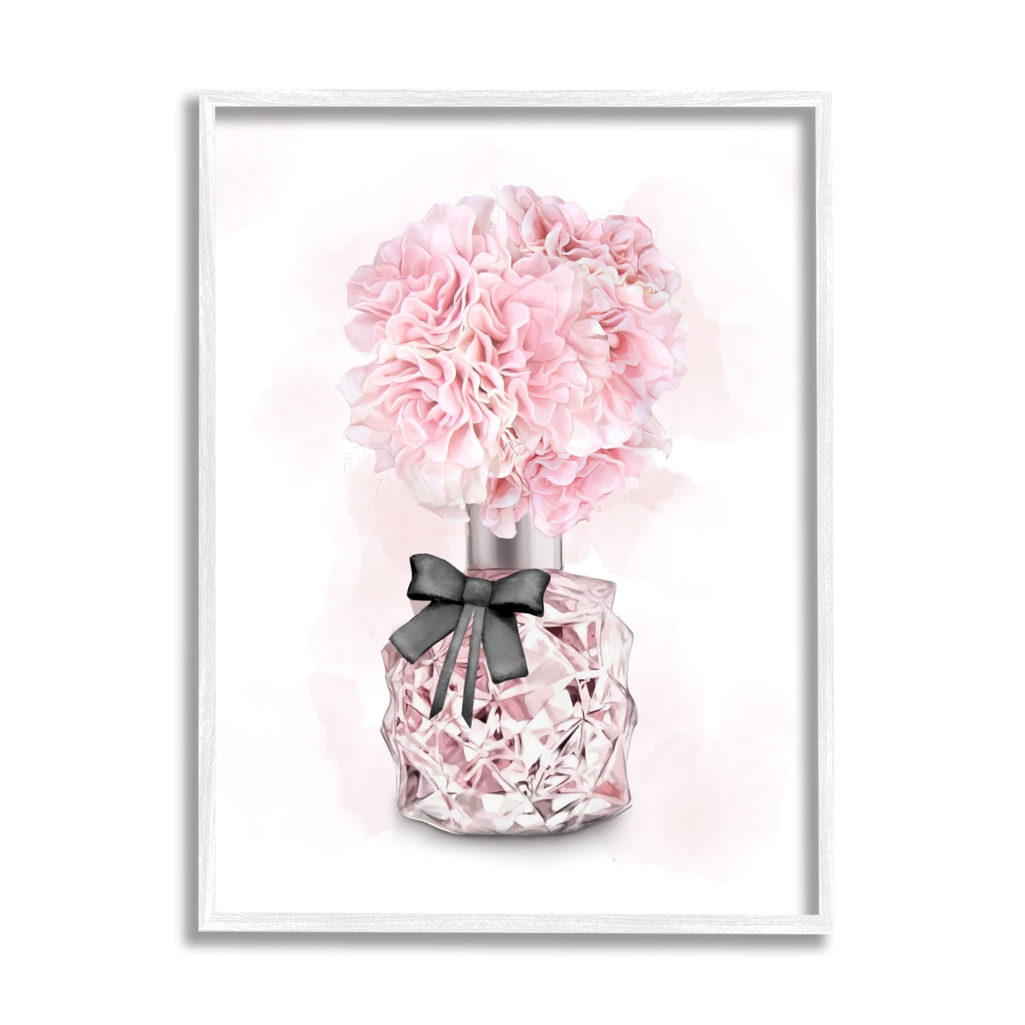 Stupell Industries Black Perfume Pink Flowers Glam Fashion Watercolor Design Wall Plaque by Amanda Greenwood, Size: 13 x 19