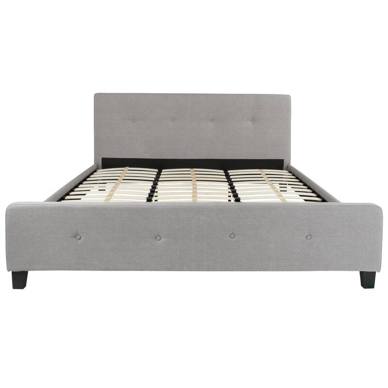 Button Tufted Upholstered Casual Style Platform Bed