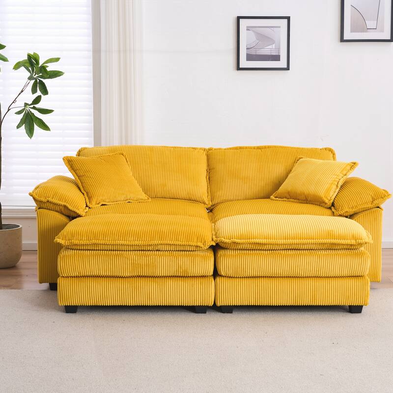 2-seats Sofa With 2 Back Pillows