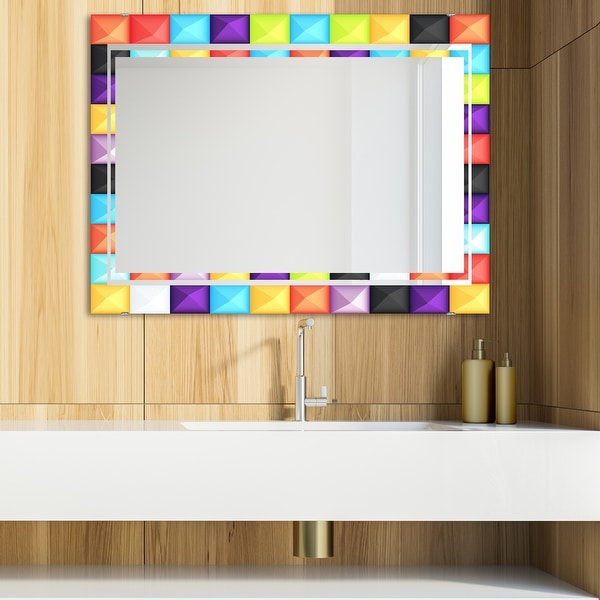 Designart 'Capricious Colorfields 5' Glam Mirror - Modern Vanity Mirror. Opens flyout.