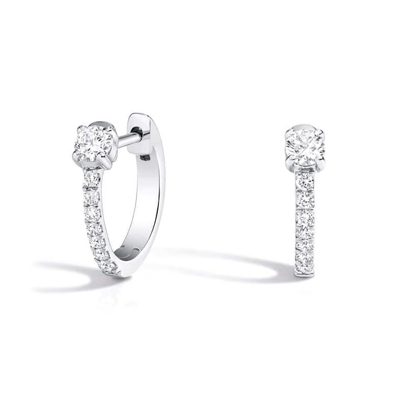 Auriya 14k Gold Lab Grown Diamond Fashion Hoop Earrings 0.70 ct. tw. (F-G VS) - White