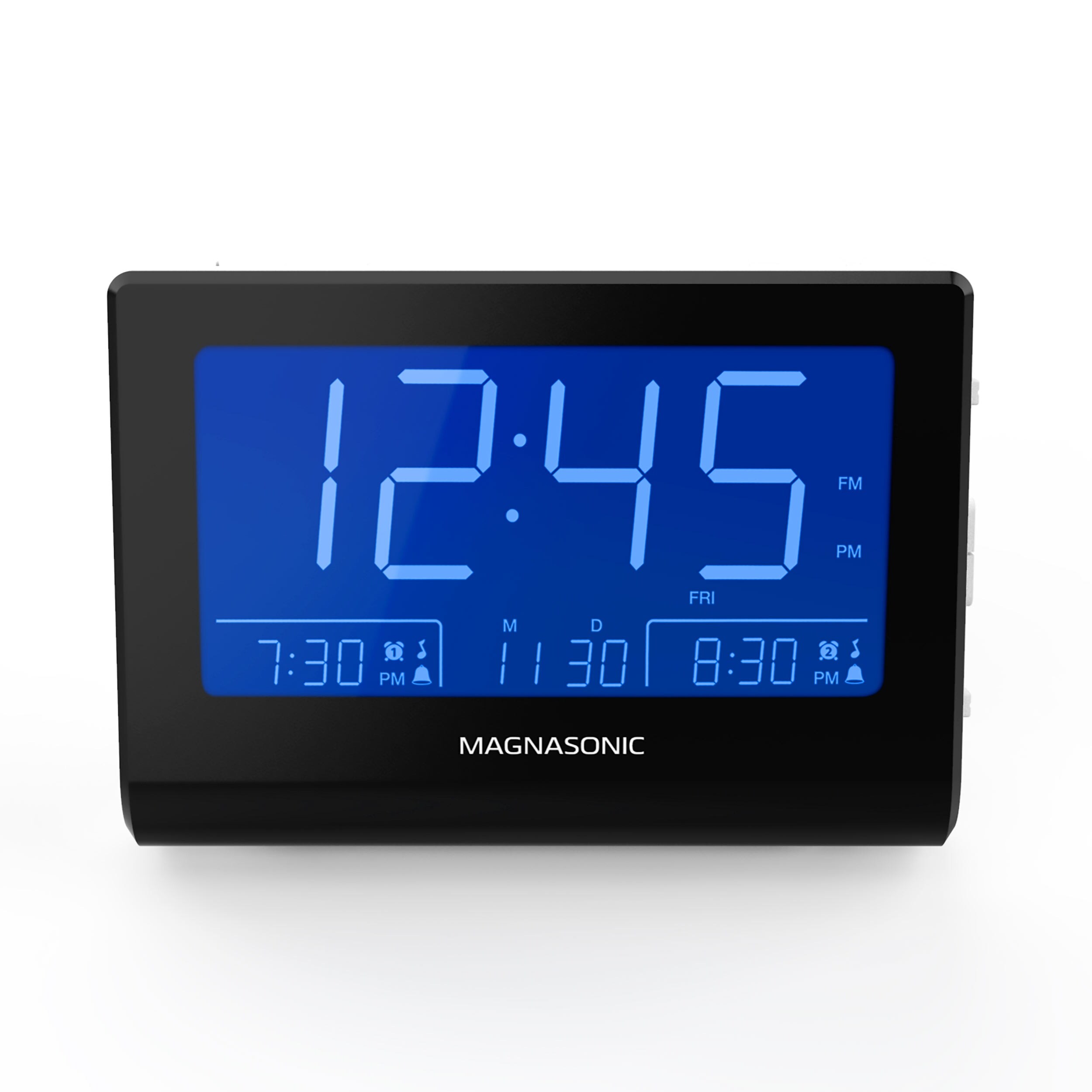 Magnasonic Alarm Clock Radio With Battery Backup Dual Dimming Daylight Savings Time Large Led Display Am Fm