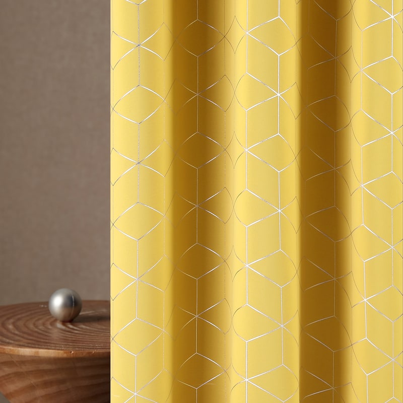 Deconovo Decorative Silver Diamond Curtains (2 Panel)