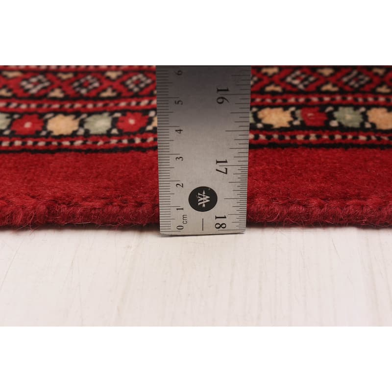 ECARPETGALLERY Hand-knotted Finest Peshawar Bokhara Red Wool Rug - 9'2 x 12'2