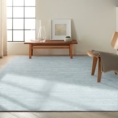 Calvin Klein Linear Modern Textured Shimmer Shag Area Rug
