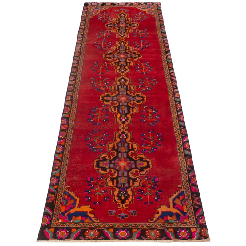 ECARPETGALLERY Hand-knotted Andelz Red Wool Rug - 3'5 x 12'11