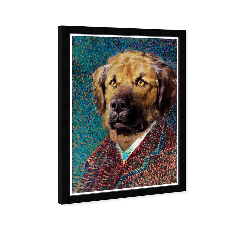 Wynwood Studio Prints Animals Dog Van Gogh Brown and Traditional Wall Art Canvas Print